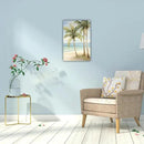 LURENCZH Tropical Beach Canvas Wall Art Seaside Palm Tree Picture Wall Decor Ocean Scenery Painting Prints for Bathroom Decor Framed(Beach-3,28.00" x 42.00") by CozyNest Decor