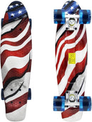 Skateboards Complete 22 Inch Mini Cruiser Retro Skateboard for Kids Boys Youths Beginners by TinyTreasures Baby Boutique