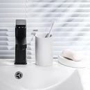 White Ceramic Toothbrush Holder, Tumbler Cups Reusable Toothbrush Mouthwash Cup,Makeup Brush Holder, Bathroom Counter Organizer(300ml) by CozyNest Decor