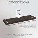 Urban Legacy Reclaimed Barnwood Planks | Floating Shelves for Wall w/Flush Mount Shelf Bracket Set Included | Set of 2 (Coffee Bean, 24"x7"x 2") by CozyNest Decor