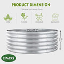 FORTUNO 2 Pack 4 Ft Round Galvanized Raised Garden Bed Kit Box 48 Inches Metal Outdoor Flower Bed Steel Patio Ground Planter for Planting Vegetables and Herb, Silver by GreenHaven Gardens