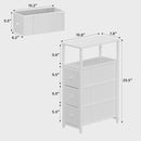 TUTOTAK Narrow Night Stand, Slim End Table, Tall Side Table with 3 Fabric Drawer, Small Bedside Table with Storage, Set of 2, for Living Room, Bedroom, White TB01BW072 by CozyNest Decor