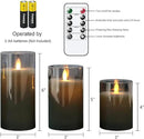 Glass Realistic Flickering Flameless Candles with Remote Timer, LED Pillar Candles Battery Operated with 3D Wick, Real Wax Fake Candles Home Decor for Wedding Festival Party by GreenHaven Gardens