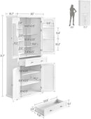VASAGLE Pantry Cabinet, 71.7-Inch High Freestanding Tall Cupboard Storage Cabinet with a Drawer, 2 Cabinets, 4 Adjustable Shelves, 6 Door Shelves, for Living Room, Kitchen, White UBBC561P31V2 by CozyNest Decor