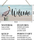 Rustic Hanging Welcome Wood Sign, 12 * 6inch - Farmhouse Porch Wall Art by CozyNest Decor