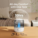 Dreo Humidifiers for Bedroom, Cool Mist Ultrasonic Humidifiers with 30Hr Runtime, Top Fill 3L Tank, Easy Clean, Humidity Sensor, Night Light for Baby, Nursery, 360° Nozzle for Plants and Home, Grey by TinyTreasures Baby Boutique