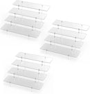 Acrylic Display Riser Stand Shelf Clear 4 Tier Cupcake Stand Perfume Display Holder Figures Desktop Decoration Organizer Showcase Toys Retail Display Rack Candy Dessert Buffet 4 Steps Collection (3 PACKS) by CozyNest Decor