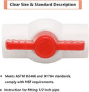 6Pcs 1/2" PVC Ball Valve Water Pipe Shut-off Valve Socket with Red T-Handle for Cold Water Supply lines, Irrigation Pipe fitting System(Socket x Socket), Schedule 40 by GreenHaven Gardens