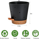 Orchid Pots with Holes, 6 Inch Self Watering Orchid Pot 2 Pack Plastic Plant Pots for Orchid, Flower (Black+Brown) by GreenHaven Gardens