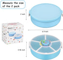 Kids' Rotating Snack Container Set – 2-Pack, Includes 1 Rotating Snack Container & 1 Round Sectioned Snack Box, BPA-Free, Dishwasher Safe, Perfect for Travel-Blue by TinyTreasures Baby Boutique