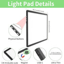KOBAIBAN A3 Magnetic Light Box with Bag, Rechargeable Diamond Art Light Board with Side Physical Buttons, 3 Color Light Modes Super Bright Light Pad Light Table for Tracing, Drawing, Sketching (Black) by TinyTreasures Baby Boutique