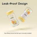 YOHKOH Breast Milk Storage Bottles - Wide Neck Glass Breastmilk Storage Bottles with Lids, BPA-Free (Yellow, 5.4oz (Pack of 4)) by TinyTreasures Baby Boutique