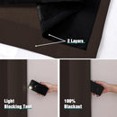 ChrisDowa 100% Blackout Curtains for Bedroom with Black Liner, 2 Thick Layers Total Blackout Thermal Insulated Grommet Window Curtains 2 Panels Set (Brown, 52 x 84 Inch) by TinyTreasures Baby Boutique