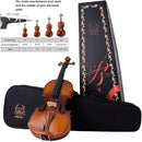 Rhythm Violin Set for Beginners,Acoustic Violins Starter Kit Package for Student,Beginners Fiddle with Hard Case, Rosin, Shoulder Rest, Bow, and Extra Strings (MATTE, Full) by TinyTreasures Baby Boutique