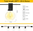 25Ft LED Outdoor String Lights Waterproof, Commercial Grade Patio String Lights with 27 G40 Warm White Bulbs, Hanging Outdoor Light for Backyard Wedding Garden Party Christmas Decorations-Black by TinyTreasures Baby Boutique