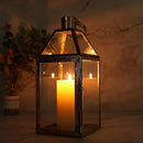 JHY Design Rose Gold Decorative Lanterns 16 inch High Stainless Steel Candle Lanterns with Tempered Glass for Indoor Outdoor Events Parities and Weddings by CozyNest Decor