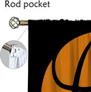 Basketball Blackout Curtains for Boy Girl Room Darkening Decor,Sport Theme and Motto Dark Background Bedroom Living Room Home Rod Pocket Thermal Insulated Window Curtain/Drapes Panel,84x63 Inch… by TinyTreasures Baby Boutique