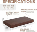 Homeforia Walnut 12 inch Floating Shelf, High End Solid Real Wood Small 12inch Floating Shelves for Wall Mounted, Dark Brown 12in Floating Shelves, Heavy Duty Bracket, 12 X 6.5 X 1.75 inches, Set of 2 by CozyNest Decor