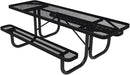 Coated Outdoor Furniture Heavy-Duty Portable ADA-Compliant Outdoor Picnic Table, Expanded Metal Patio Dining Furniture Made in America (8ft Rectangular, Both-Side Handicap, Black) by GreenHaven Gardens