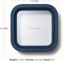 Caraway Glass Food Storage - 4.4 Cup Ceramic Coated Food Container - Non Toxic, Non Stick Lunch Box with Glass Lids. Dishwasher, Oven, & Microwave Safe - Navy by TinyTreasures Baby Boutique
