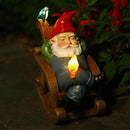 Solar Garden Gnome Statue Outdoor Decor, Patio Gnomes, Outside Yard Sculptures & Statues, Resin Figurines Gift for Women, Mom, Grandma by CozyNest Decor