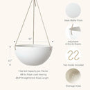 LA Jolie Muse Hanging Planter - 10 Inch Hanging Planters for Indoor Plants, Hanging Pots for Plants Indoor Outdoor, Set of 2, White by GreenHaven Gardens