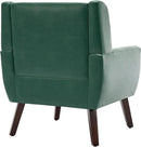 UIXE Faux Leather Accent Chairs Set of 4, Modern Arm Club Chair Upholstered Armchair for Living Room, Comfy Single Sofa Seats Button Tufted Reading Seating, Green by CozyNest Decor