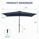 SUNVIVI OUTDOOR Patio Umbrella, 6.5' x 10' Rectangular Patio Umbrella, Metal Pole Square Outdoor Umbrella with Crank and Push Button Tilt, 6 Steel Ribs, Polyester Canopy by GreenHaven Gardens