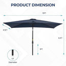 SUNVIVI OUTDOOR Patio Umbrella, 6.5' x 10' Rectangular Patio Umbrella, Metal Pole Square Outdoor Umbrella with Crank and Push Button Tilt, 6 Steel Ribs, Polyester Canopy by GreenHaven Gardens