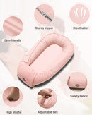 Baby Lounger for Newborn 0-24 Months, Breathable & Soft Infant Lounger, Adjustable Tummy Time Lounger for Home and Travel, Baby Girls & Boys Newborn Babies Essentials Stuff, Pink by TinyTreasures Baby Boutique