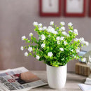 Artificial Plants Flowers Grass Shrubs 8 Pack No Fade Faux Plastic Flowers Outdoor for Vases Farmhouse Garden Porch Patio Office Indoor Wedding Decoration Greenery Fake Plants (2