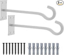 10inch Heavy Duty Plant Hangers Outdoor or Indoor Bird Feeder Hanger Shepherd Hooks 2pcs White Metal Wall Hook for Hanging Plant Bracket, Lantern, Flower Basket, Wind Chimes by GreenHaven Gardens