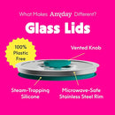 Anyday 8-Cup Microwave Cookware & Glass Container with Glass Lid, Plastic-Free Deep Food Storage | Stackable Airtight Steamer with Vented Lid for Microwave-Safe Reheating, Steaming Vegetables & Rice by TinyTreasures Baby Boutique