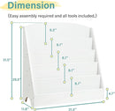 TOETOL 5-Tier Kids Bookshelf - Toddler Book Display Shelves for Classrooms, Playrooms, and Nursery - Wooden Children Book Rack (White) by TinyTreasures Baby Boutique