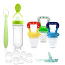 WAJIAYON Food Feeder for Baby, Fruit Feeder Pacifier (3 Pcs) with 6 Different Sized Silicone Pacifiers,Silicone Baby Food Dispensing Spoon 90ML with Babies Spoons,Pacifier Clip Babies Feeding Set by TinyTreasures Baby Boutique