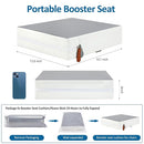 Toddler Booster Seat for Dining Table Chair,Non-Slip Bottom Baby Kid Booster Seat for Dining Table,2 Adjustable Straps,Portable Booster Seat for Table Travel Booster Seat for Toddler(Grey+White) by TinyTreasures Baby Boutique