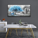 ZUITINGHUA Black Framed Canvas Wall Art For Living Room Wall Decor For Bedroom Office Wall Decoration Blue Tree Landscape Painting Black And White Picture Artwork Room Aesthetic Home Decor 20x40 In by CozyNest Decor