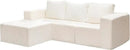 Hobestluk Modular Sectional Sofa Memory Foam Couch Oversized Sectional Sofa 3-Seater with Chaise Cloud Couch with Removable Cover L Shape Sofa for Living Room (Strip White, 3-Seater with Chaise) by CozyNest Decor