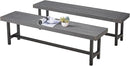 AVAWING Outdoor Wood Benches Set of 2, 63" Patio Wooden Picnic Bench for 6 Persons, Rectangular Bench for Porch, Balcony and Deck,Grey by CozyNest Decor