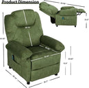 KCREAM Green Massage Recliner Chair, Small Recliners for Small Spaces, Overstuffed Recliners Living Room Chairs for Adults Fabric Manual Recliner Chairs with Heating Single Sofa Chair by CozyNest Decor
