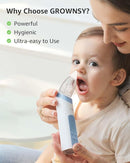 GROWNSY Nasal Aspirator for Baby, Electric Nose Aspirator for Toddler, Baby Nose Sucker, Automatic Nose Cleaner with 3 Silicone Tips, Adjustable Suction Level, Music and Light Soothing Function, Blue by TinyTreasures Baby Boutique