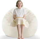 2FT Bean Bag Chair, Comfy Bean Bag Chairs with Memory Foam Filled, Fluffy Beanbag Sofa with Dutch Velvet Cover, Teardrop BeanBag Chairs for Living Room, Playroom - Beige by TinyTreasures Baby Boutique
