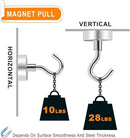 MIKEDE Magnetic Hooks Heavy Duty, 28Lbs Neodymium Magnets with Hooks for Refrigerator, 10Pcs Strong Cruise Hooks for Hanging, Magnetic Hanger for Grill, Toolbox, Storage by CozyNest Decor