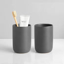 Matte Grey Toothbrush Holders - Ceramic Toothpaste Holders Set, Reusable Toothbrush Cup, Bathroom Counter Organizer by CozyNest Decor