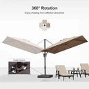 PURPLE LEAF 9 Feet Patio Umbrella Square Cantilever Umbrella Outdoor with 360° Rotation and Aluminum Offset Hanging for Pool Deck Garden Backyard, Taupe by GreenHaven Gardens