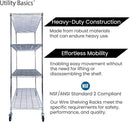 60"x24"x72" PREMIUM METAL STEEL 4-Tier Wire Shelving NSF 3200 LBS MAX Capacity Heavy Duty Storage Rack for Hospitals, Schools, Commercial Spaces, and Garages w/PREMIUM Wheels by CozyNest Decor