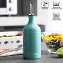 Sweejar Ceramic Olive Oil Dispenser Bottle, Opaque Oil Cruet Protects Oil to Reduce Oxidation, Suitable for Storage Oil, Vinegar, Coffee Syrups & Other Liquids, Pack of 1, 15.5 Fl Oz (Turquoise) by CozyNest Decor