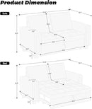 Belffin Modular Sectional Sleeper Sofa with Pull Out Couch Bed Modular Sleeper Loveseat Sectional Sofa Velvet Fabric for Living Room Apartment Black by CozyNest Decor