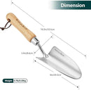 Stainless Steel Trowel, Garden Small Flower Hand Shovel, Potting Soils Scoop with Wood Handle, Gardening Bonsai Tools for Transplanting Digging Weeding Planting by GreenHaven Gardens