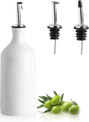 Sweejar Ceramic Olive Oil Dispenser Bottle, Opaque Oil Cruet Protects Oil to Reduce Oxidation, Suitable for Storage Oil, Vinegar, Coffee Syrups & Other Liquids, Pack of 1, 15.5 Fl Oz (White) by CozyNest Decor